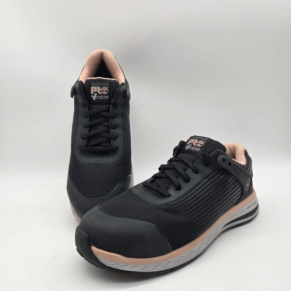 Timberland PRO Composite Safety Shoe Women's Size 9.5 Drivetrain Black/Pink EUC